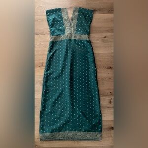 Vintage peacock green dress fits like small/medium